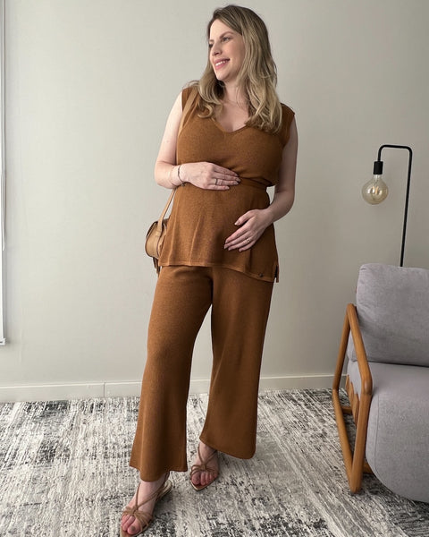 Conjunto em Tricot - Florença (Regata + Calça) com decote V