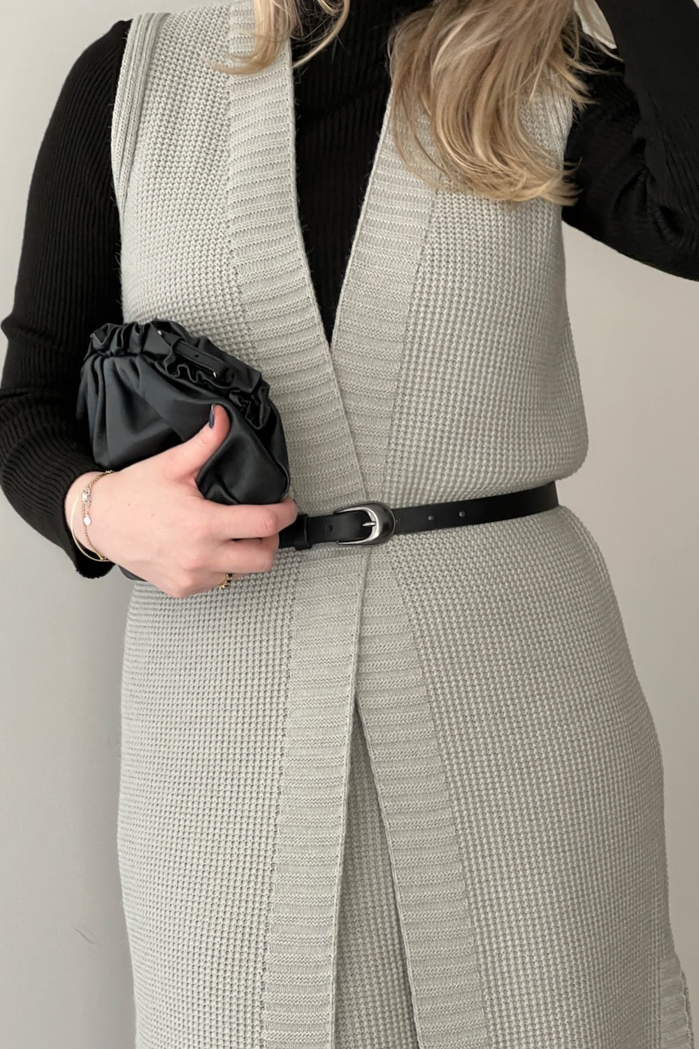 Conjunto em Tricot Glaucia - Colete + Saia Lápis