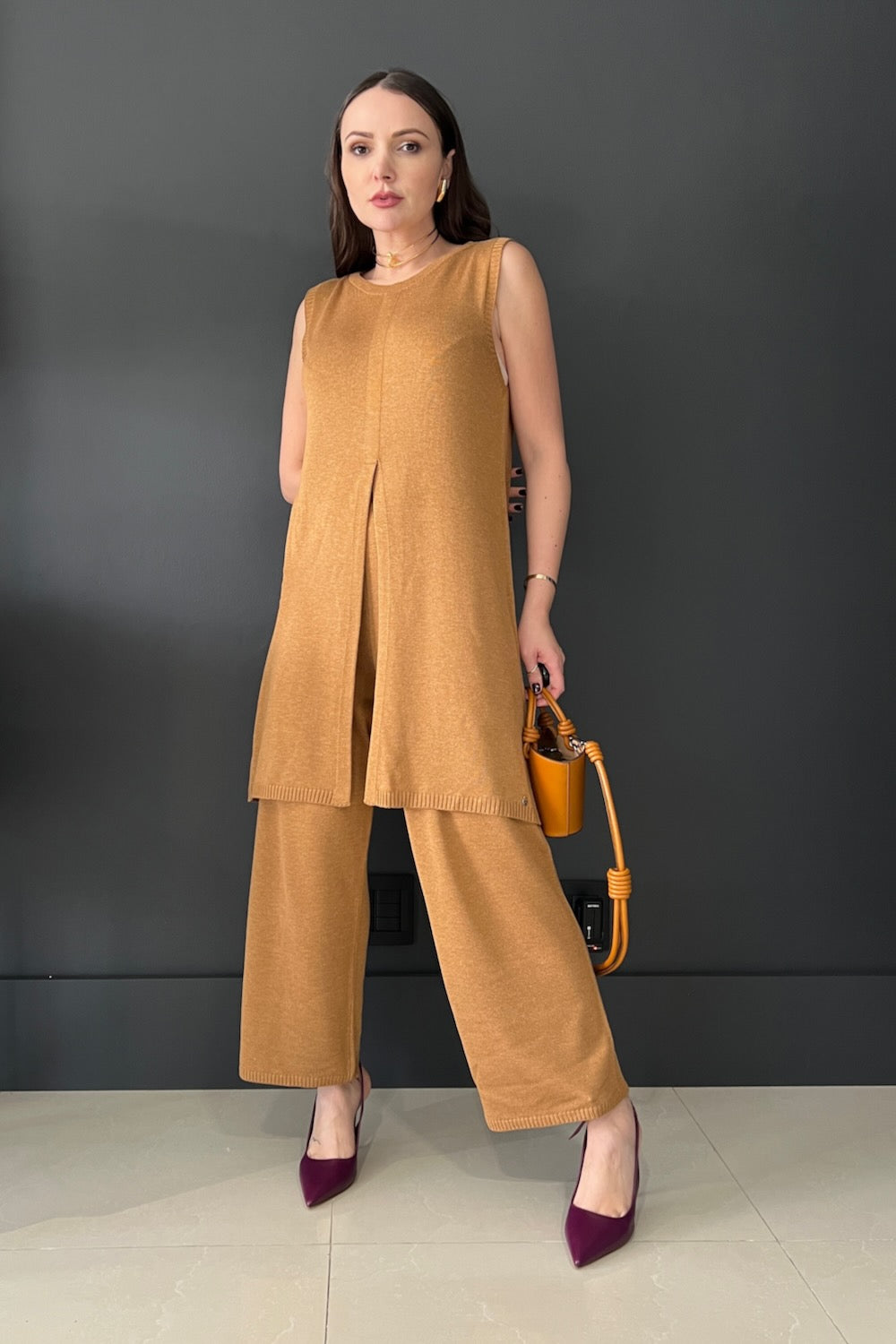 Conjunto em Tricot Milena - Túnica e Calça Reta