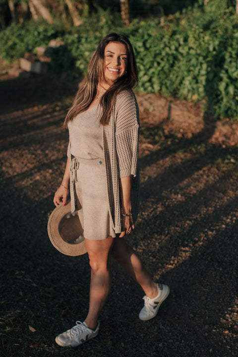 Conjunto em Tricot - Santorini com decote V e modelagem ampla