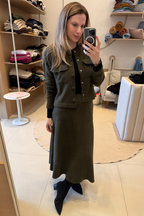 Conjunto em tricot - Flávia (Bomber + Saia)