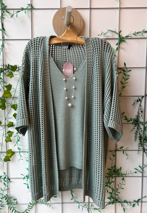 Blusa Regata Tricot - Santorini com decote V