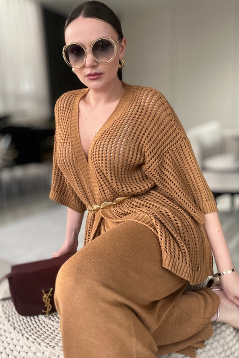 Kimono Tricot - Santorini com modelagem ampla