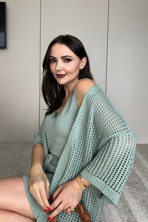 Kimono Tricot - Santorini com modelagem ampla
