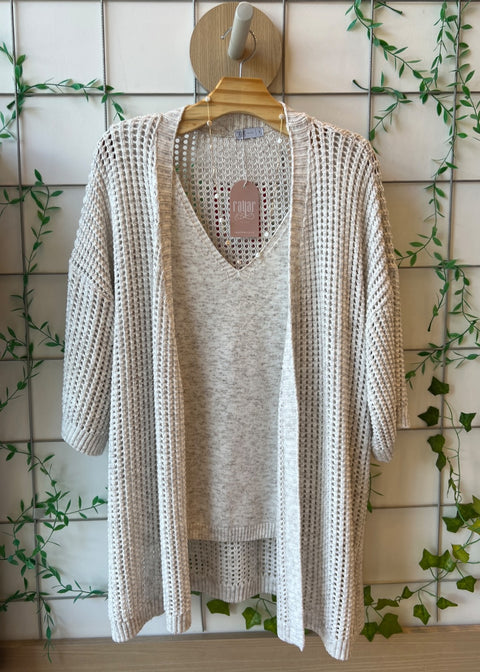 Conjunto em Tricot - Santorini com decote V e modelagem ampla