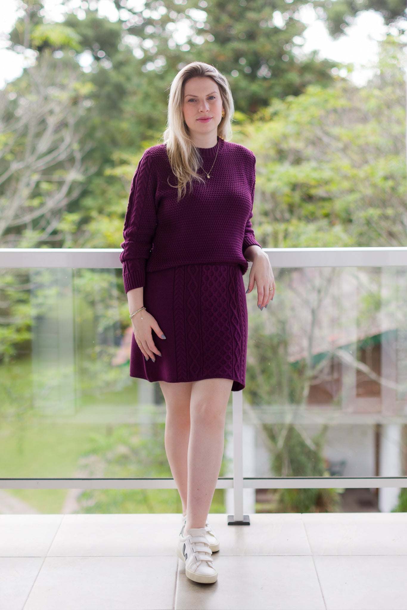 Conjunto em tricot - Antônia ( Blusa + minissaia)