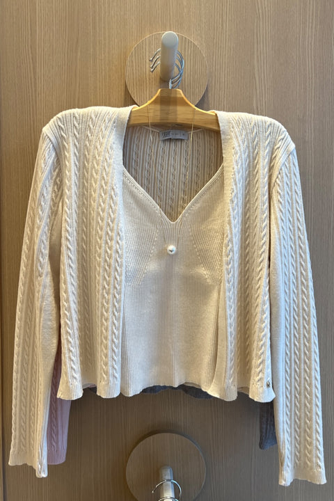Regata tricot - Melissa com decote V e alças largas