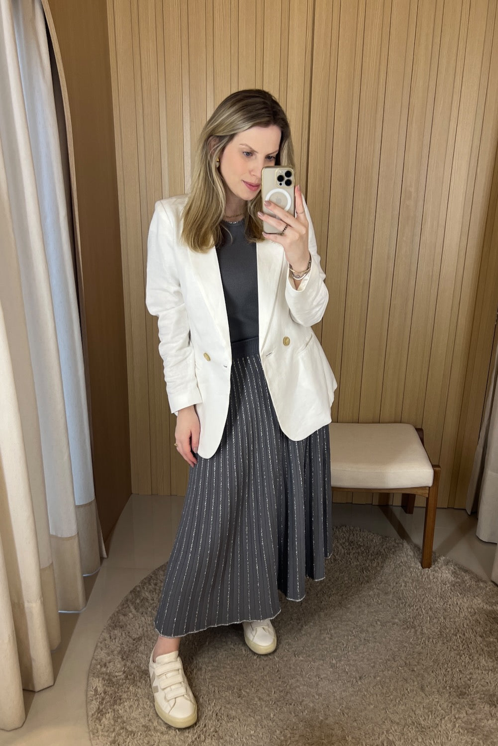 Saia Tricot Plissada - Camile