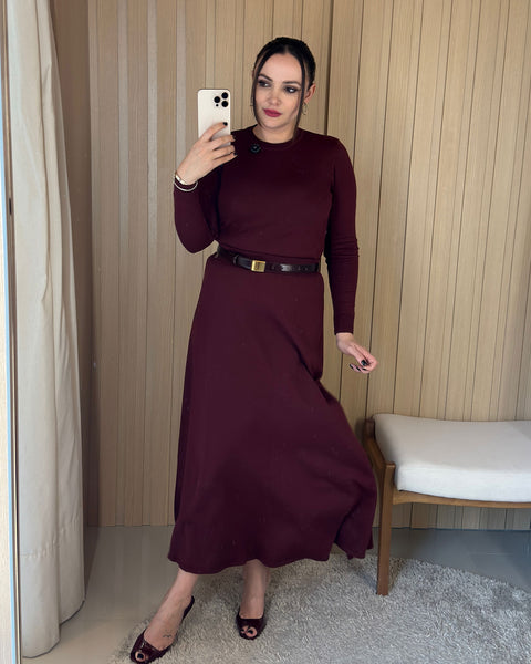 Blusa básica em Tricot - Amália com decote redondo, peça do conjunto Amália
