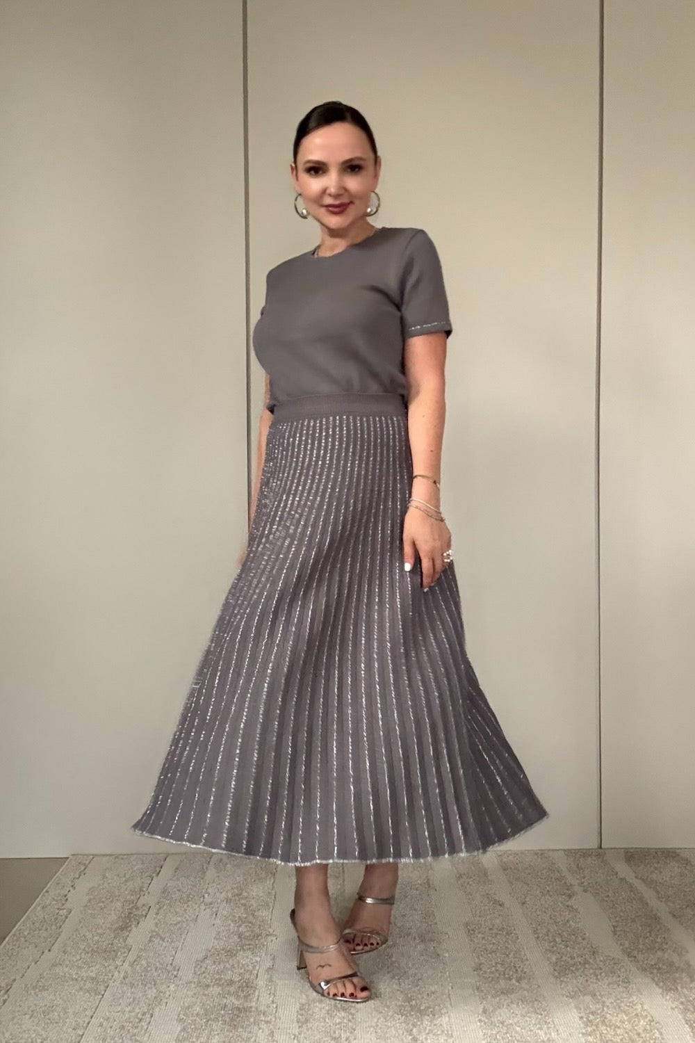 Saia Tricot Plissada - Camile