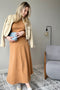 Saia Tricot - Londres com comprimento midi e modelagem evasê
