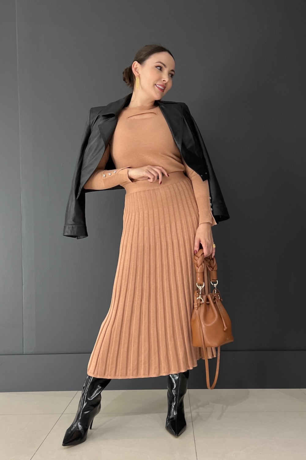 Saia Tricot Plissada - New Ivana