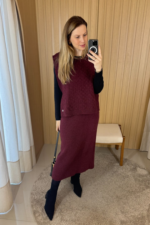 Saia em Tricot com Fenda - Sophia