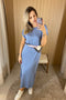 Vestido Tricot T-shirt com decote redondo e modelagem ampla