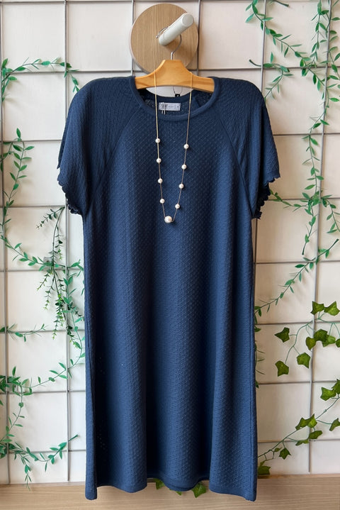 Vestido Tricot - Capri com decote redondo e modelagem evasê