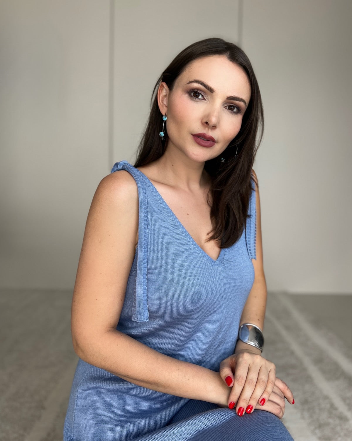 Vestido Tricot Evasê com Laço - Ibiza