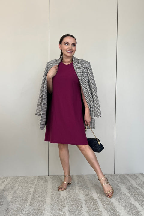 Vestido Tricot - Capri com decote redondo e modelagem evasê