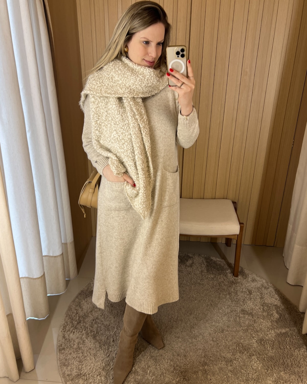 Vestido em Tricot com Bolsos - Zoe