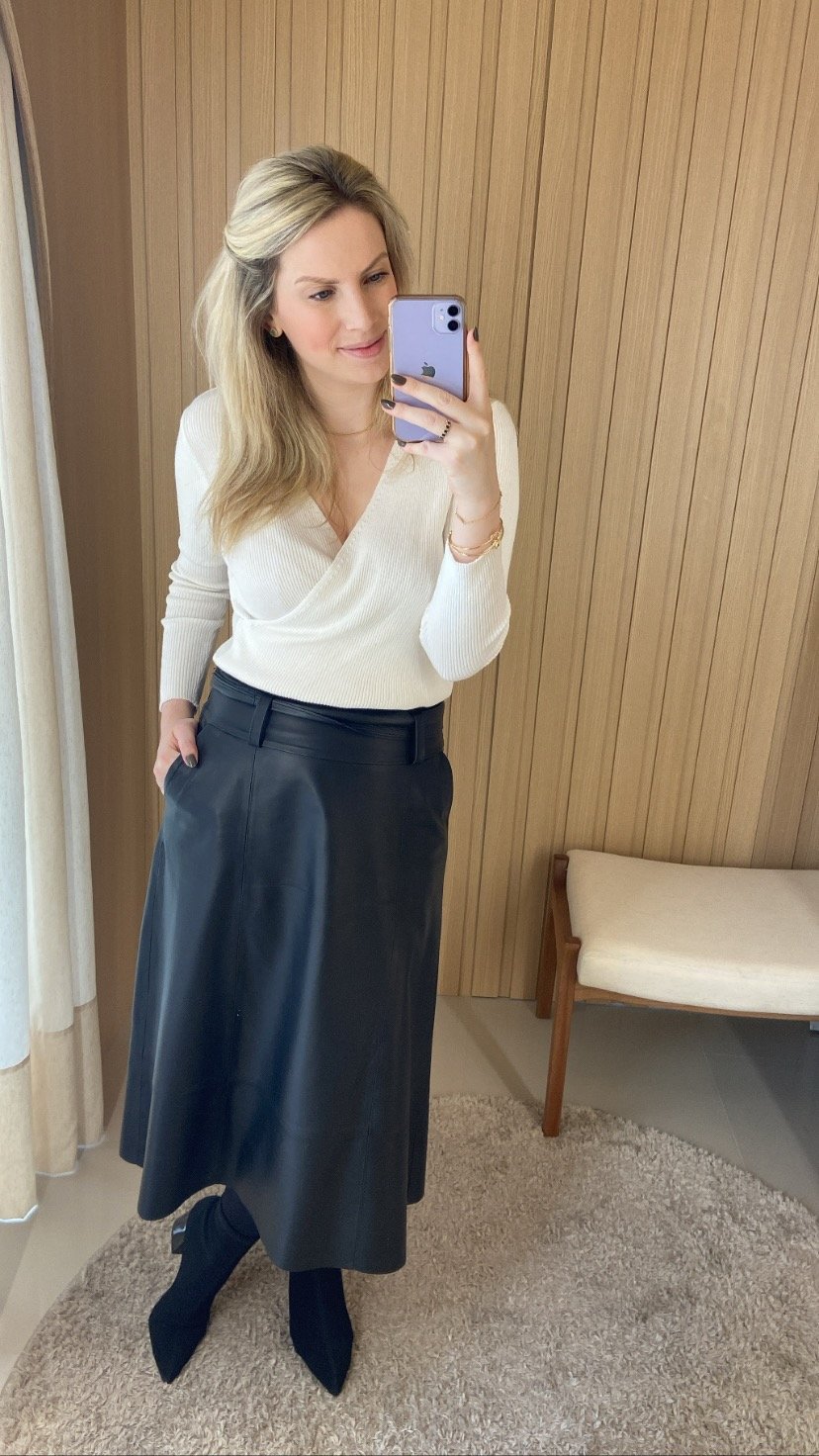 Blusa Tricot Transpassada - Cecília