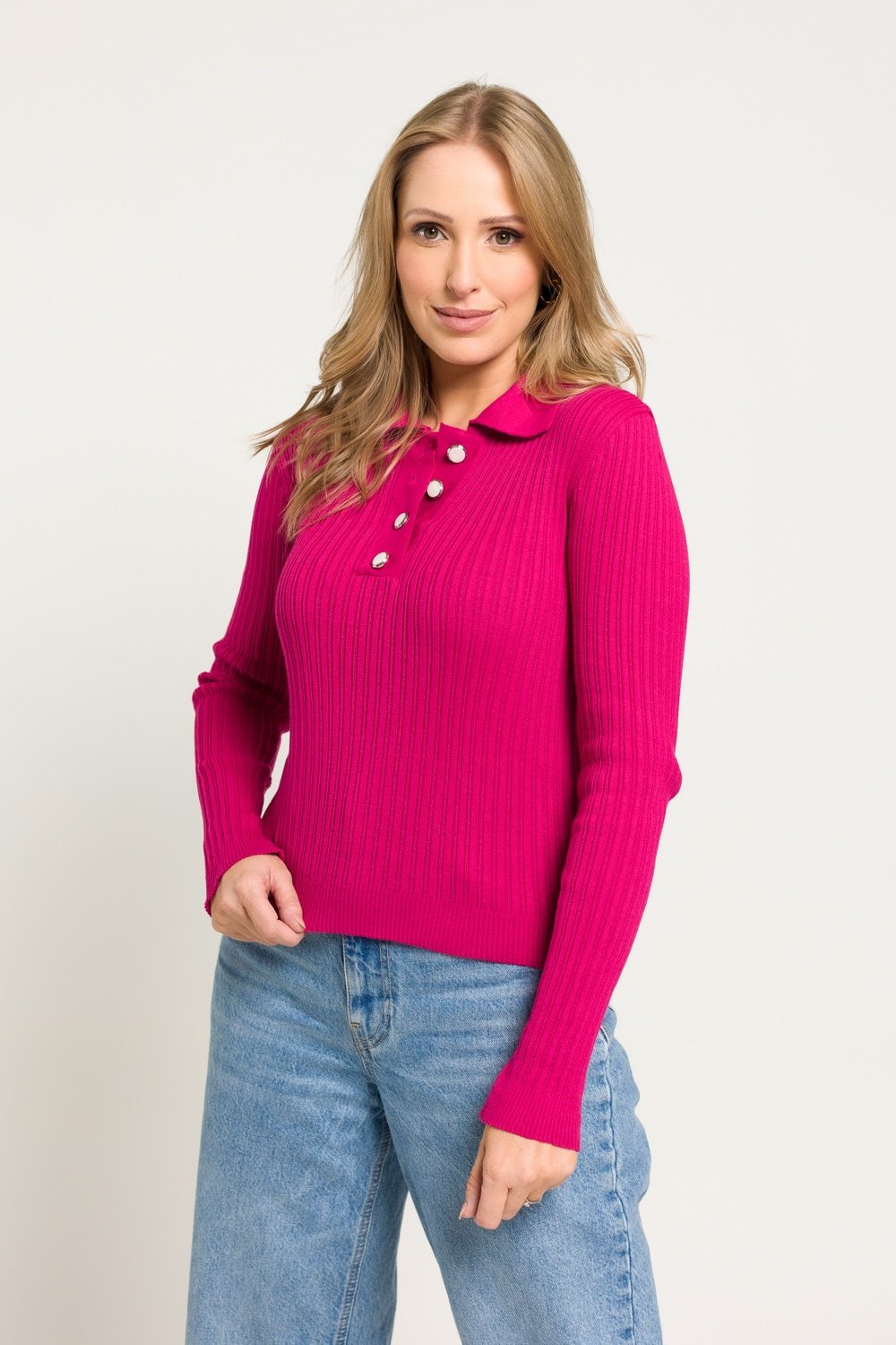 Blusa Tricot Gola Polo - Stella