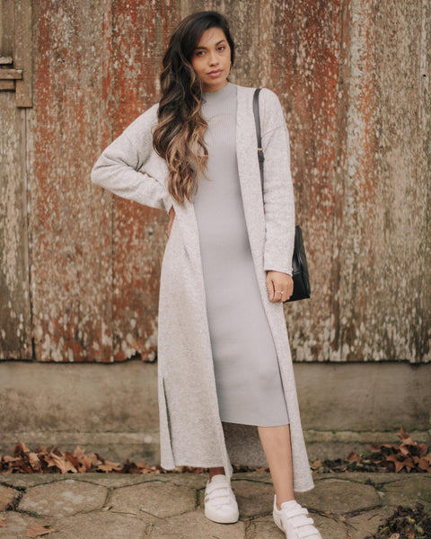 Casaco Tricot Longo - Londres com modelagem ampla e botões