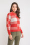 Blusa Tricot Xadrez - Andreia com gola redonda e manga posta