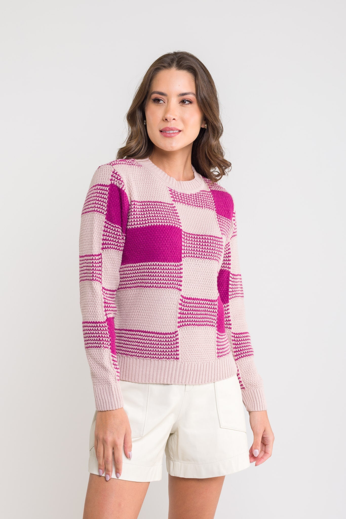 Blusa Tricot Xadrez - Andreia