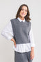 Colete Tricot Cropped - Lidiane com decote redondo