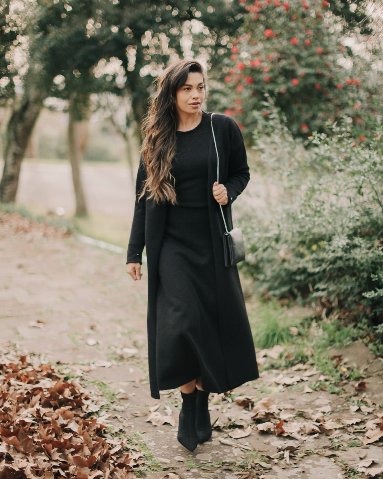 Conjunto em Tricot Londres ( Blusa + Saia + Casaco)